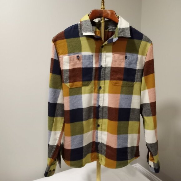 ALPINE DESIGN MULTI CHECK LONG SLEEVE MEN SHIRT SIZE L - Picture 1 of 5